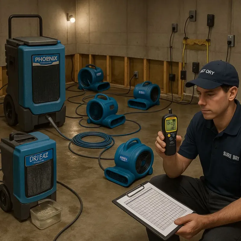 Structural Drying and Dehumidification process in Morrisonville, IL